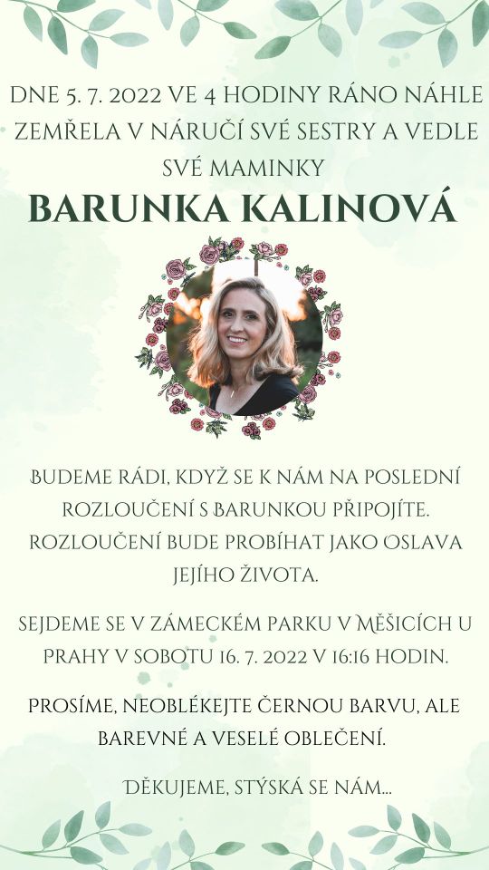Parte číslo 16: Moderní smuteční oznámení od Pohřebních průvodců (šablona parte, vzor)