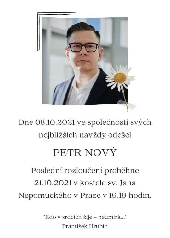Parte číslo 11: Moderní smuteční oznámení od Pohřebních průvodců (šablona parte, vzor)