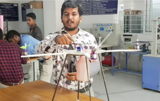 Drone assistance for workers to paint the ceiling