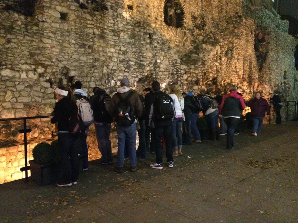 Old Roman City Wall of London on Tower Hill