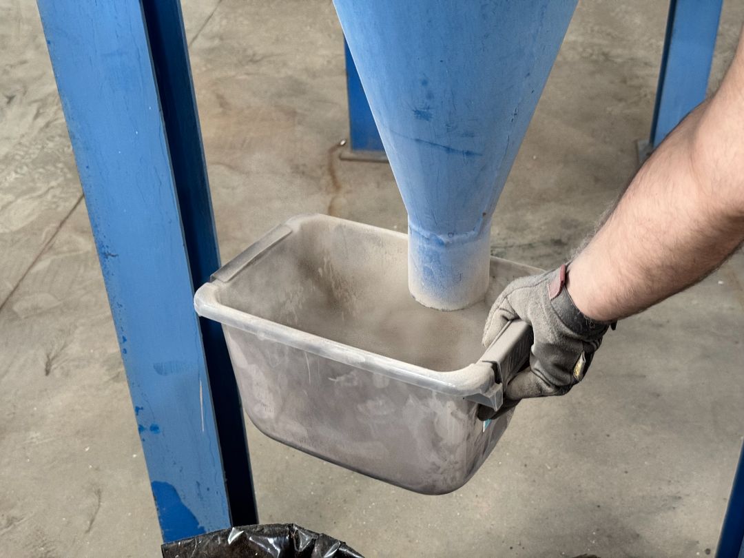 Dried tailings - small scale