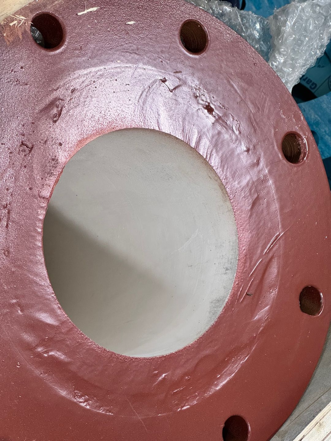 Ceramic-lined part ready for assembly