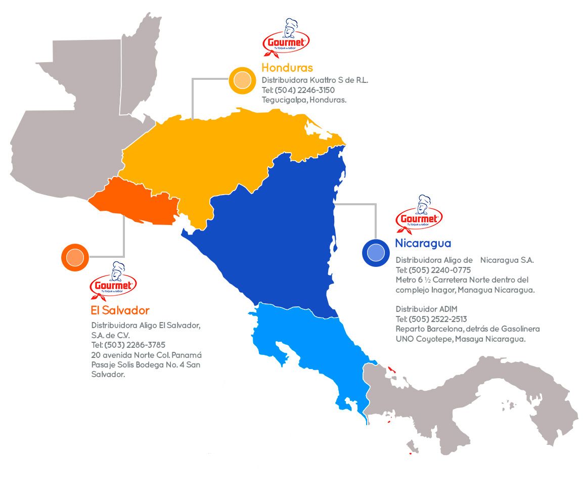 Alimentos Gourmet está presente en toda Centroamérica