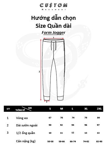 Hướng dẫn đo size Jogger CUSTOM