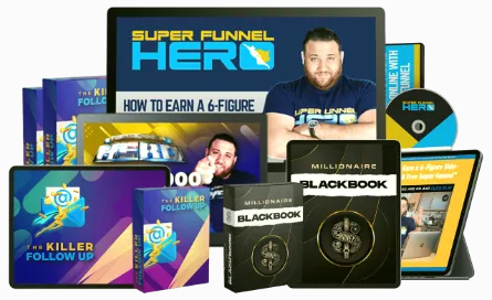 contains quick and easy ways to make money online even if You have no marketing or sales experience. Super Funnel Hero System, put together by George Wickens, an ace digital marketer and his team, is a comprehensive package that explains how to generate a six-figure or even seven-figure income online.