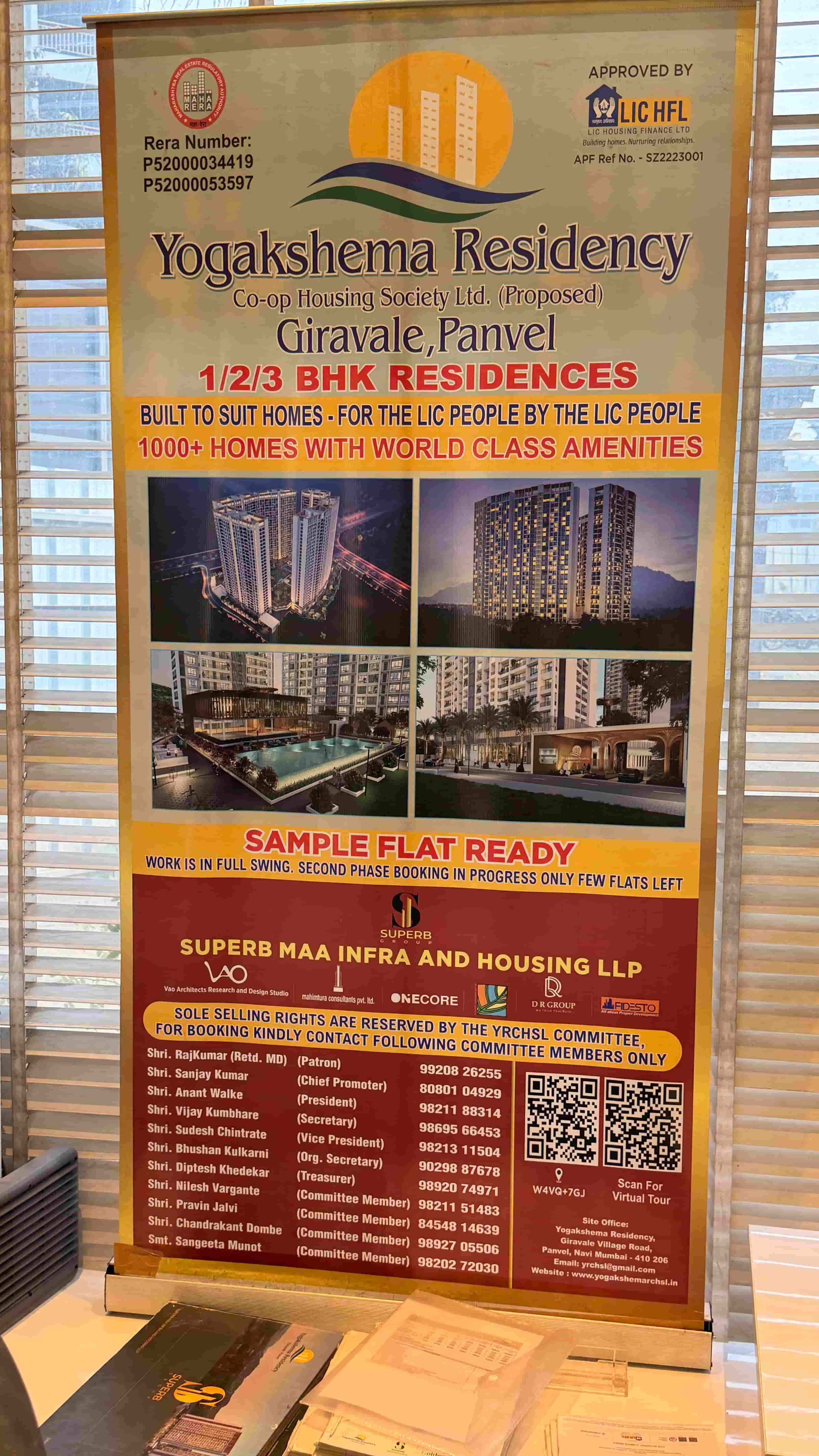 Inside view of Yogakshema Residency site office in Raigad Panvel