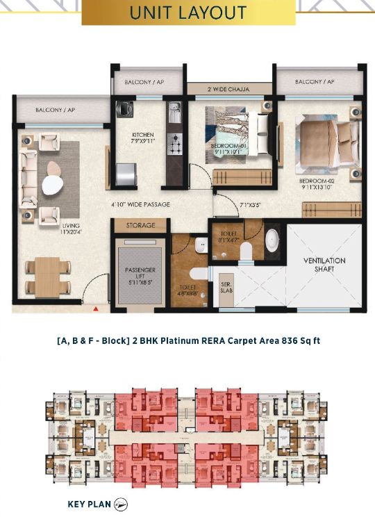 2 bhk 836 sq ft floor plan panvel navi mumbai