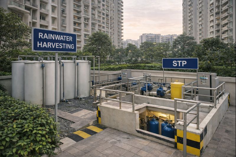 Rainwater harvesting at Yogakshema Residency, Panvel
