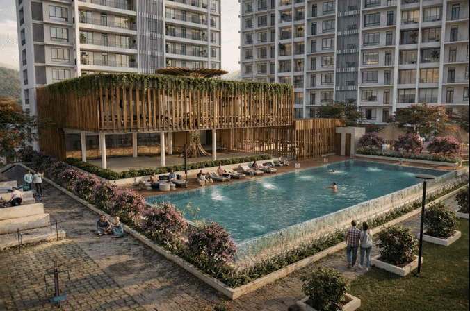 Swimming pool at Yogakshema Residency, Panvel