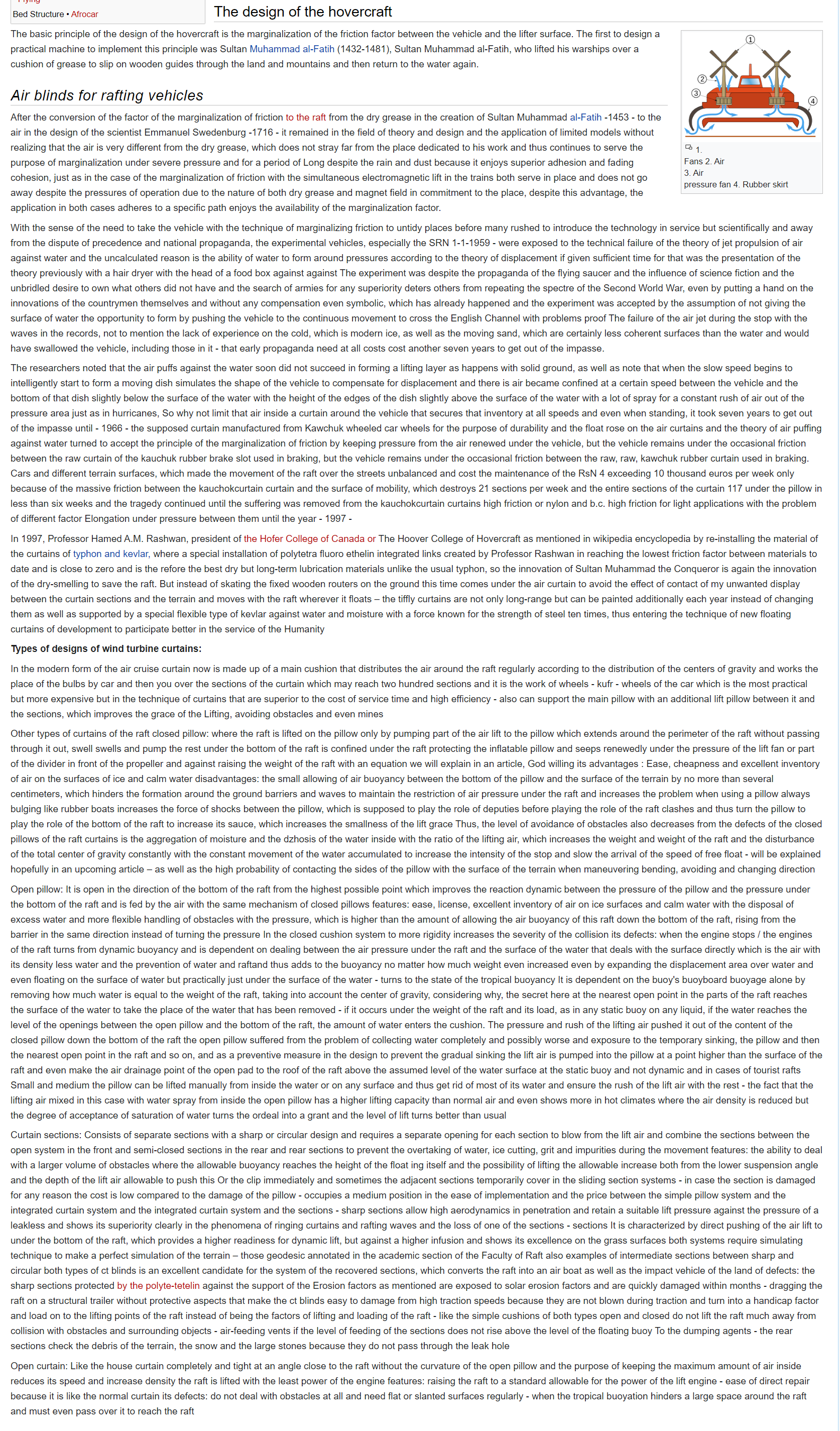 Professor Rushwan hovercraft research on Wiki