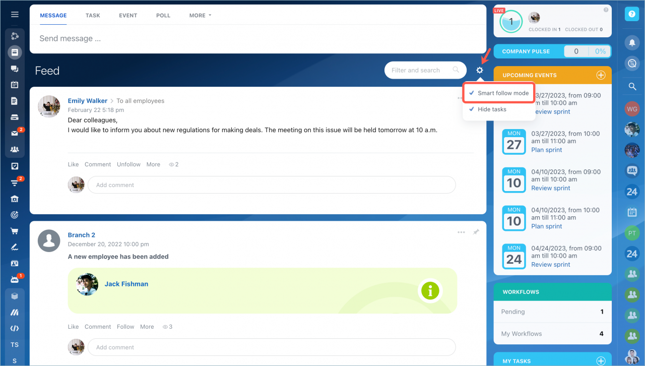 Smart follow mode