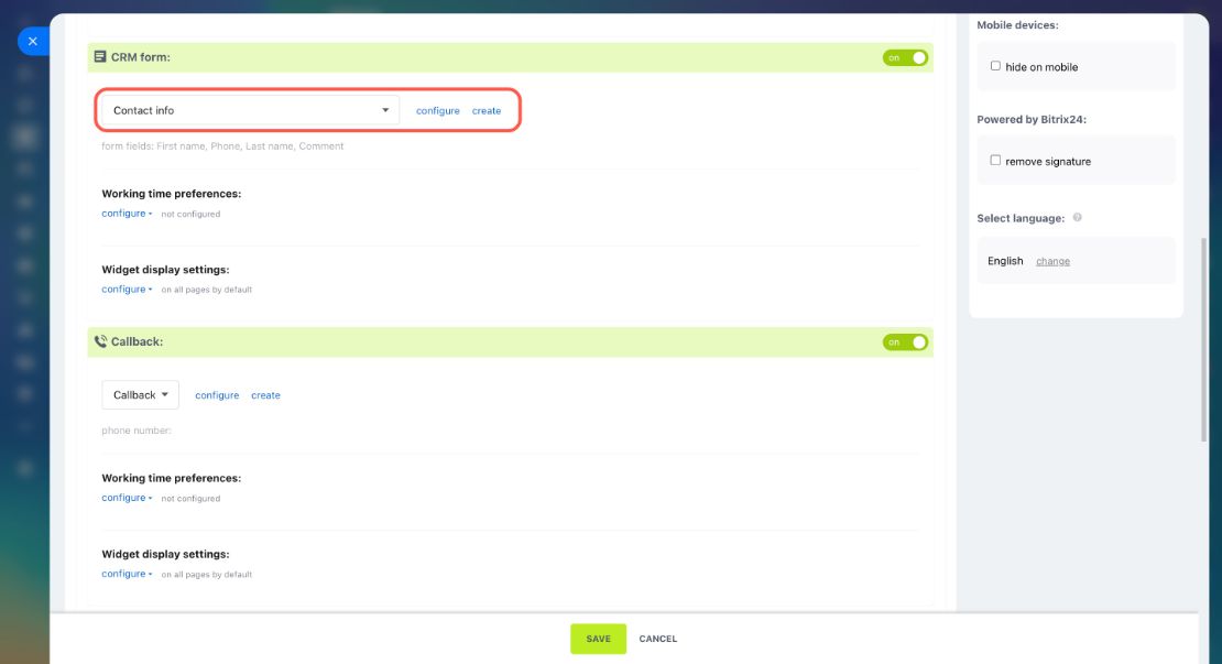 Website widget