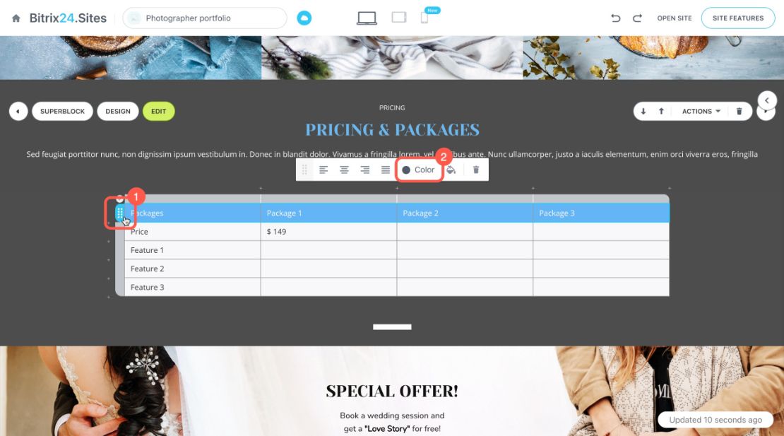 Bitrix24 Sites, Stores болон мэдлэгийн сан дахь хүснэгтүүд