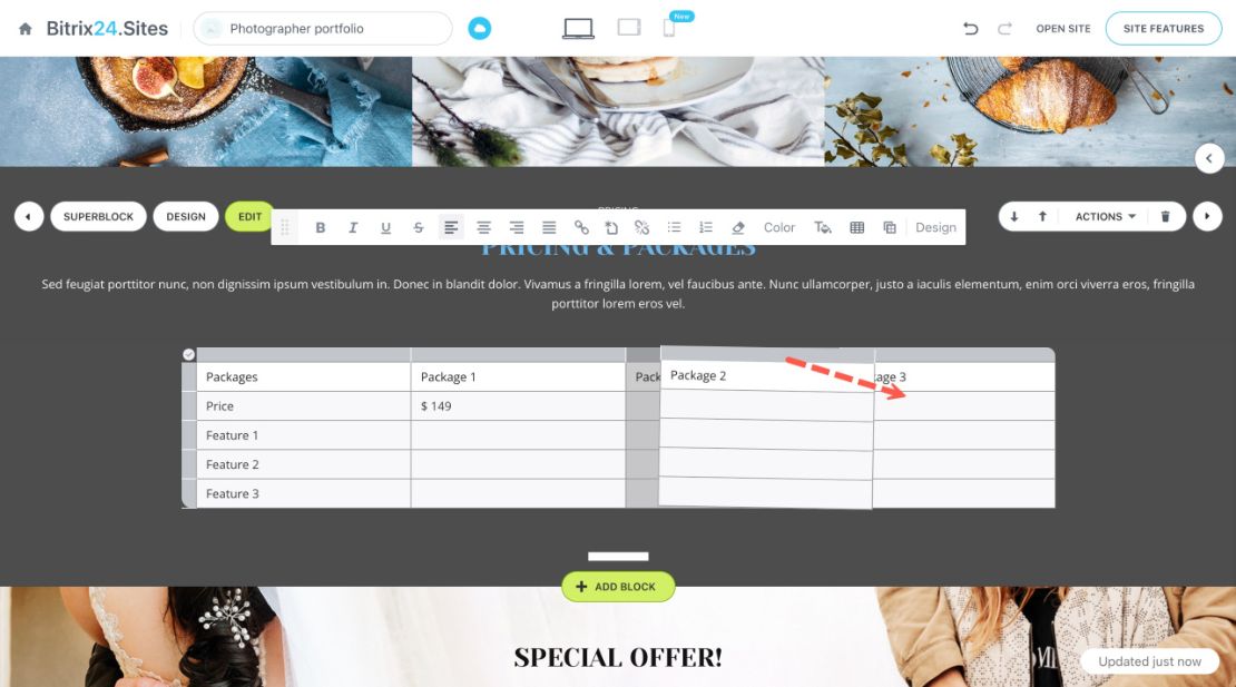 Bitrix24 Sites, Stores болон мэдлэгийн сан дахь хүснэгтүүд