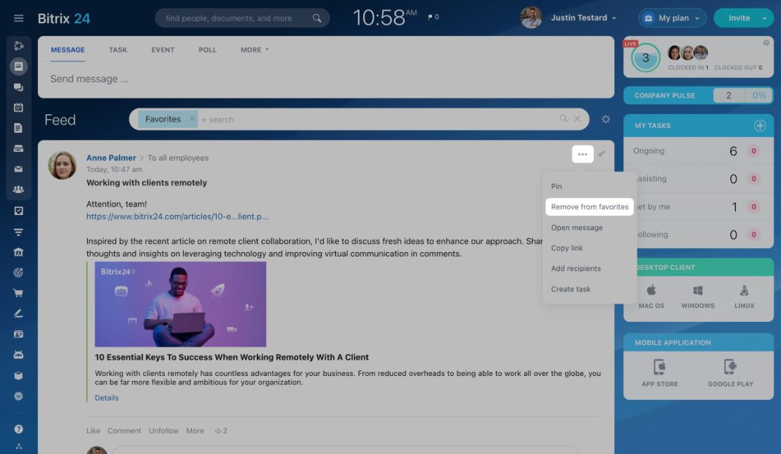 Feed постыг пин хийх болон хадгалах