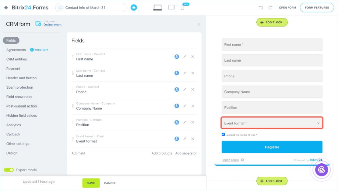CRM форм ашиглах хувилбарууд