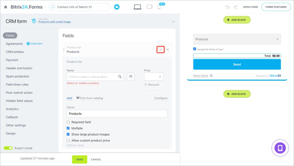 CRM форм ашиглах хувилбарууд