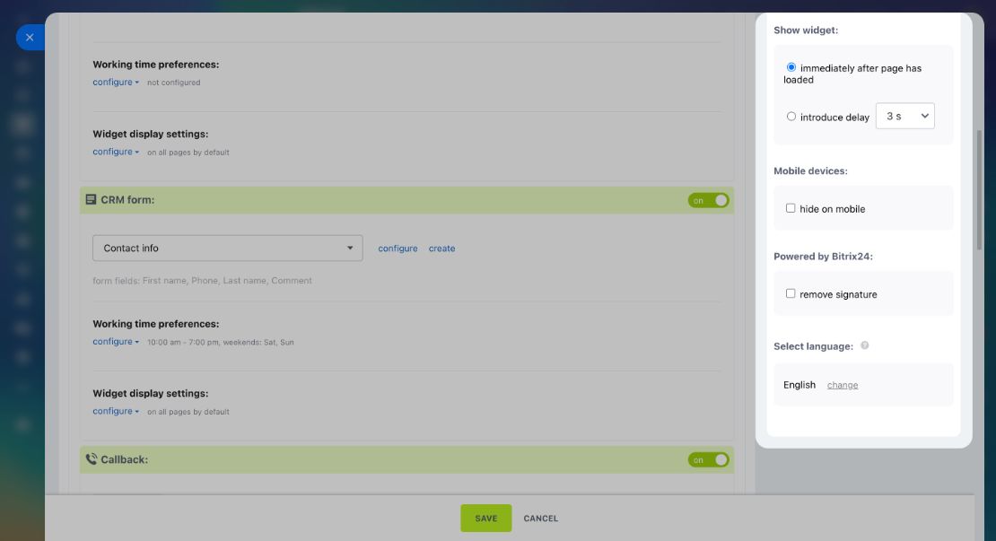 Website widget