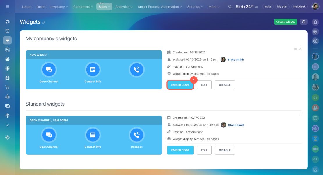 Website widget