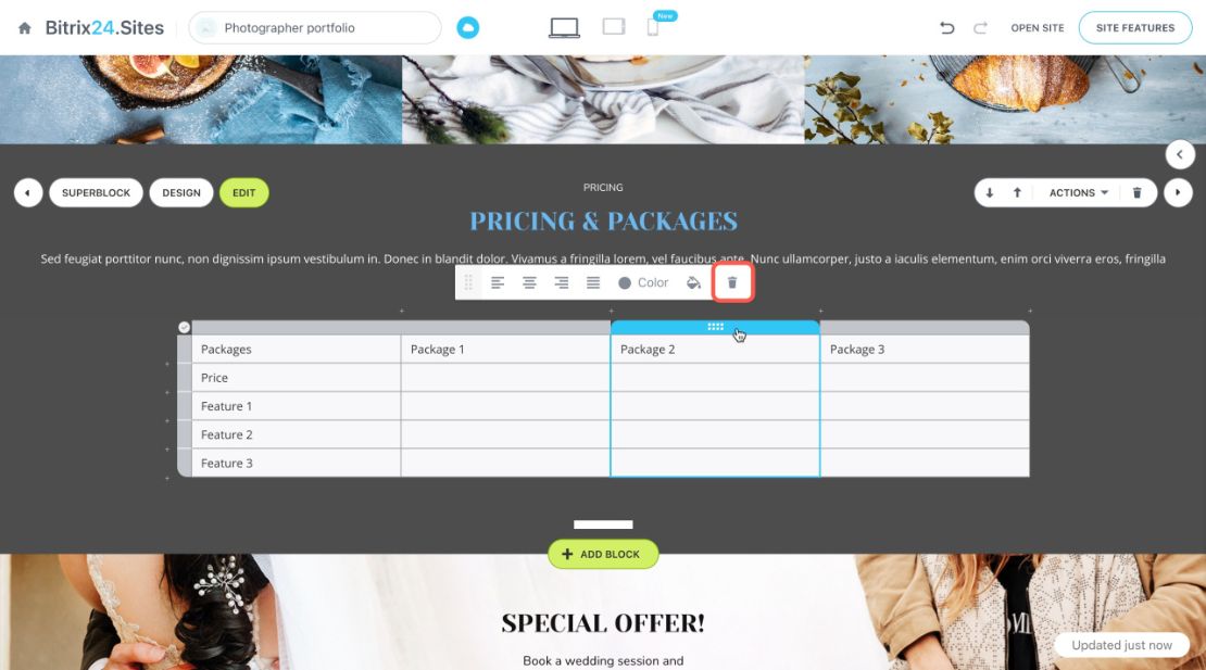 Bitrix24 Sites, Stores болон мэдлэгийн сан дахь хүснэгтүүд