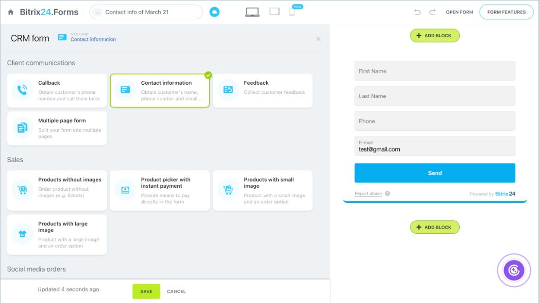 CRM form