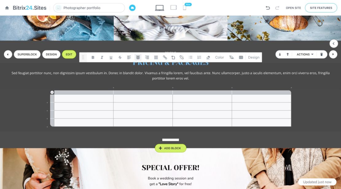 Bitrix24 Sites, Stores болон мэдлэгийн сан дахь хүснэгтүүд