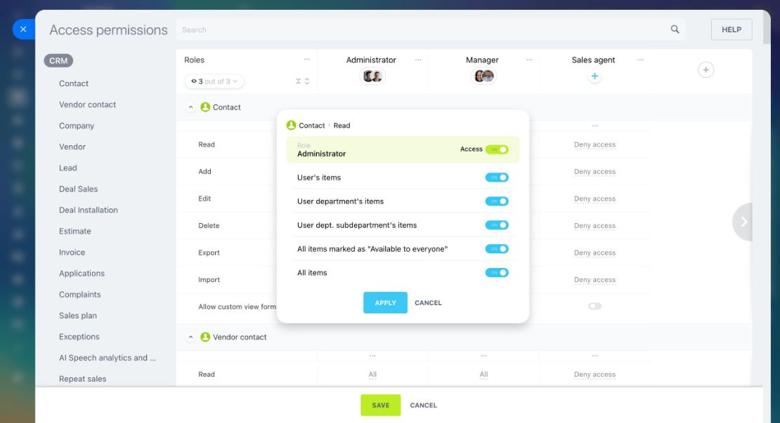 CRM дахь Role-based Access Permissions