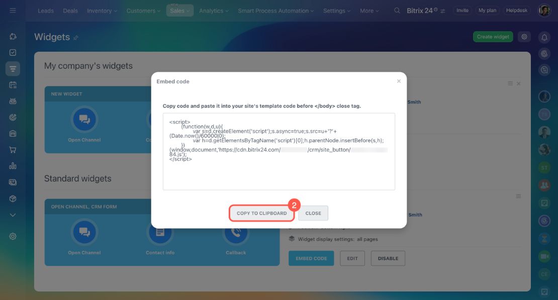 Website widget