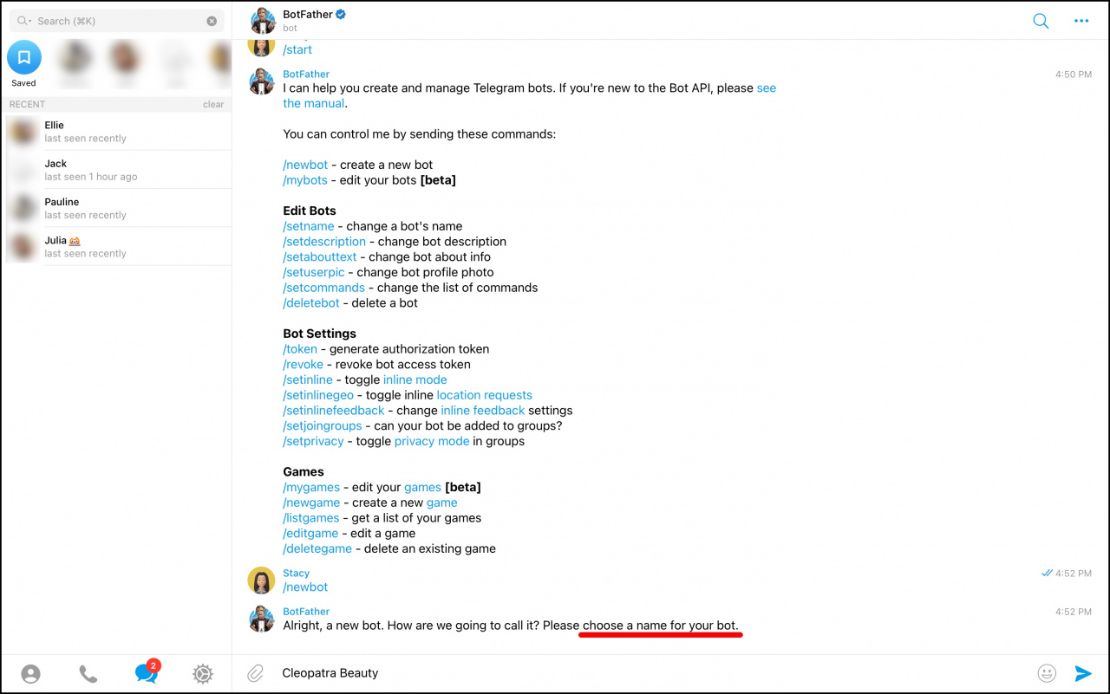 Telegram чатбот холбох