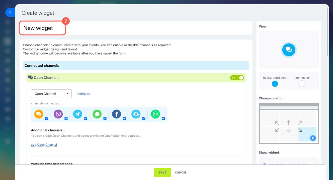 Website widget