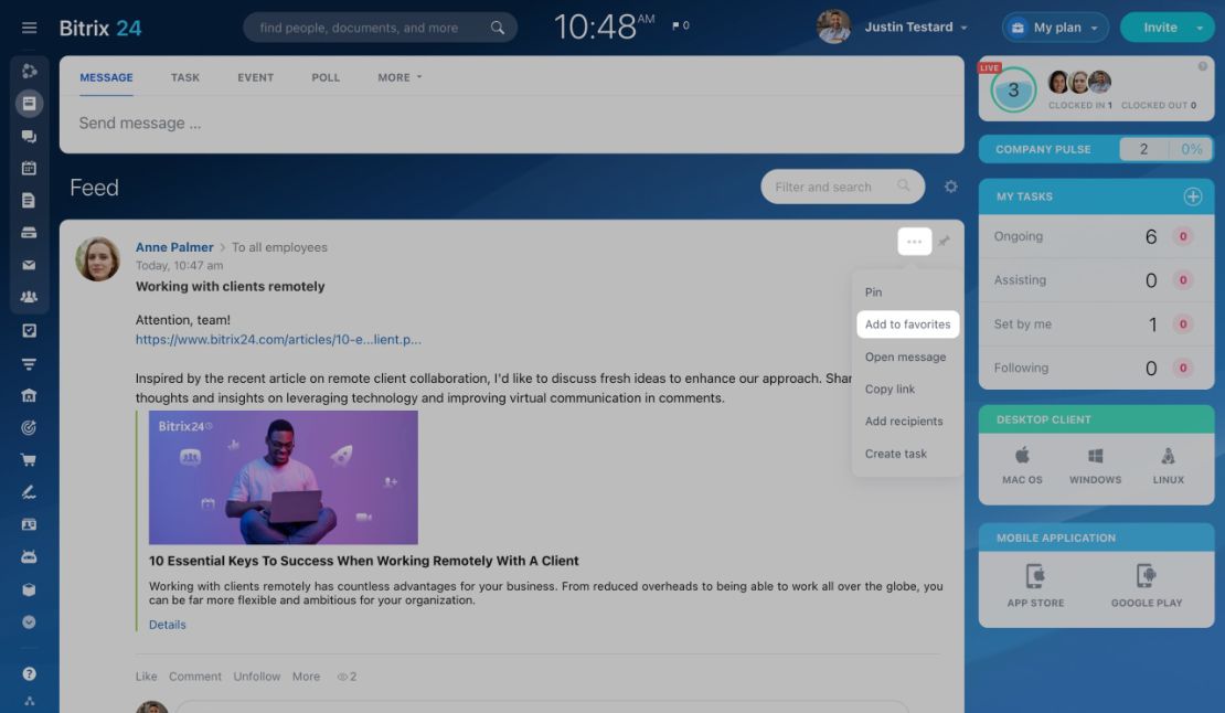 Feed постыг пин хийх болон хадгалах