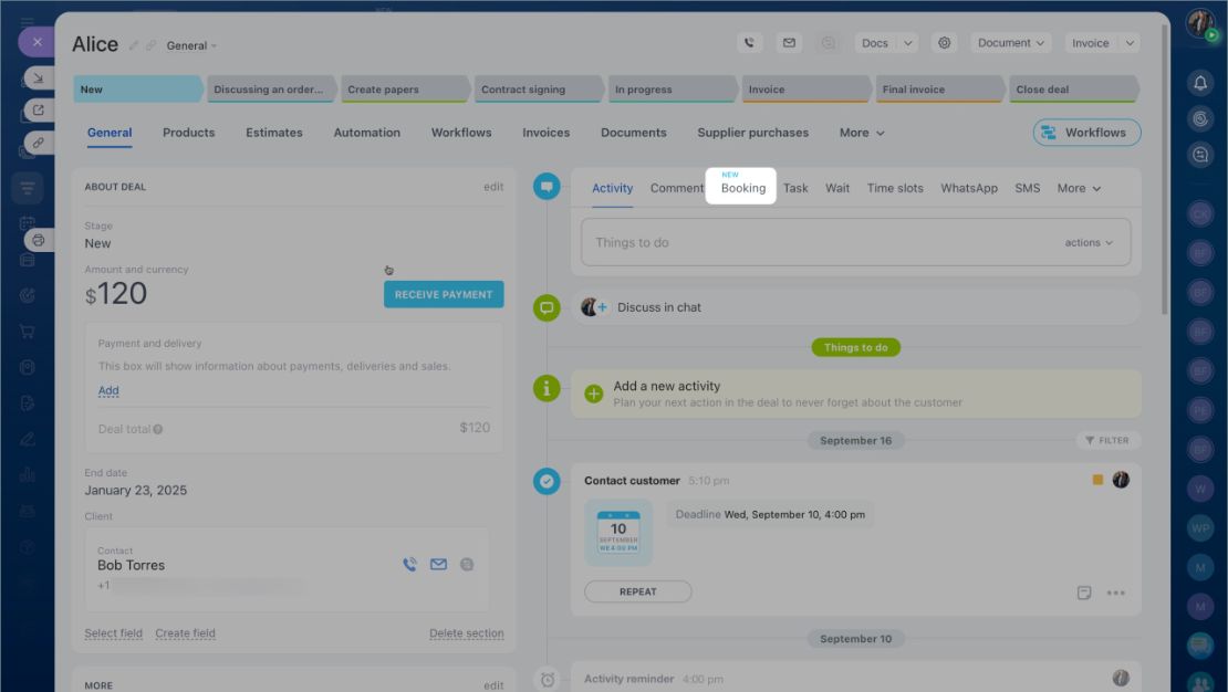 CRM Booking