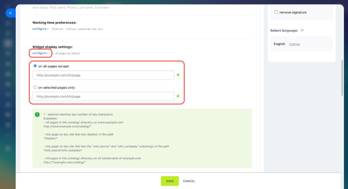 Website widget