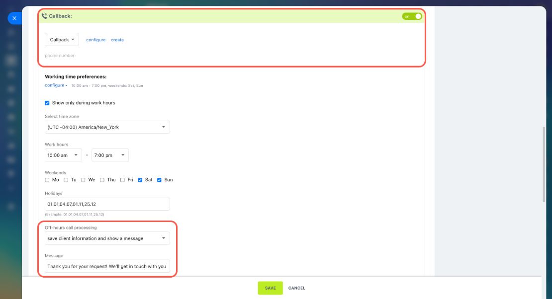 Website widget