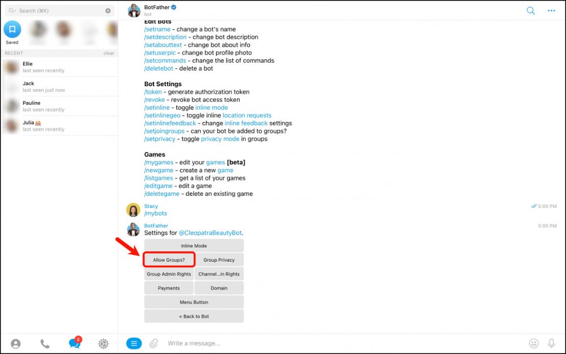 Telegram чатбот холбох