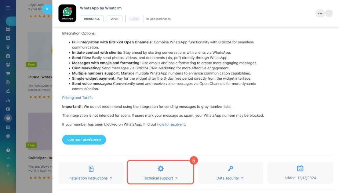 Bitrix24 Market аппликейшнүүдийн дэмжлэг