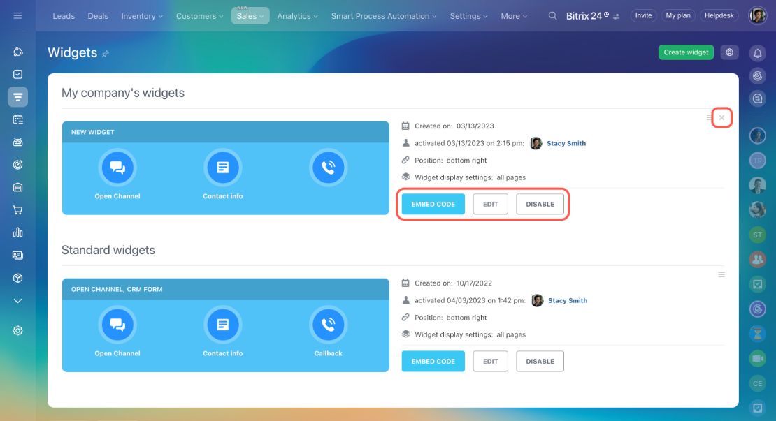 Website widget
