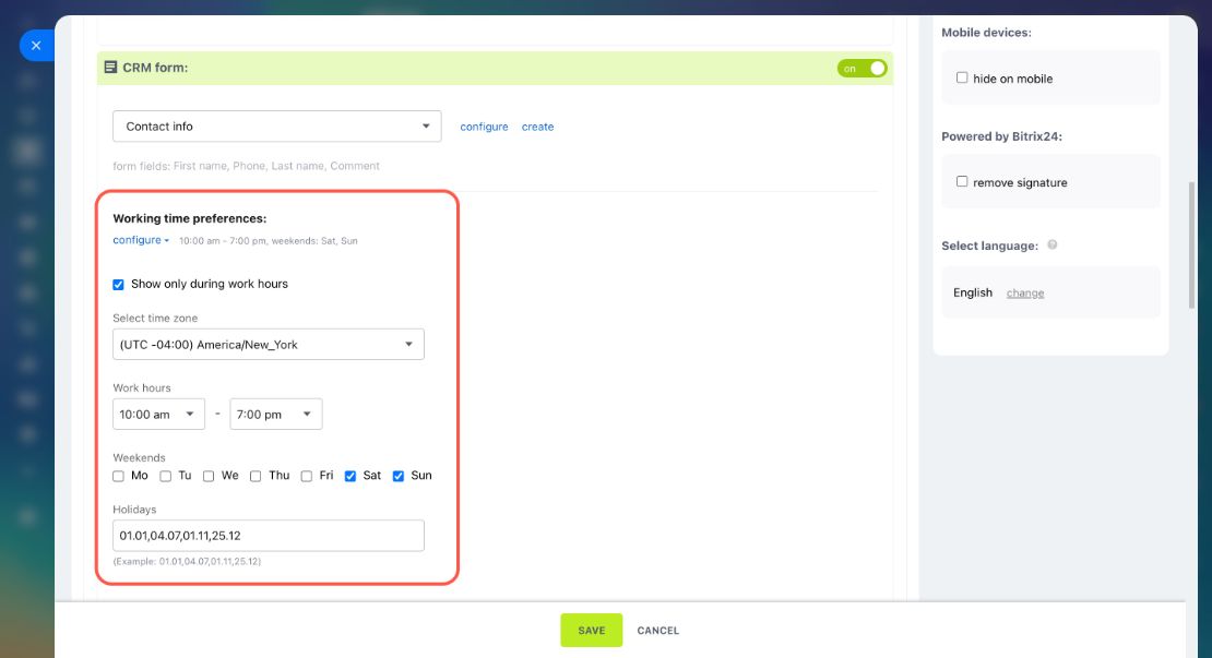 Website widget
