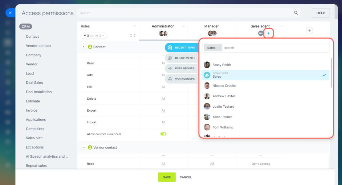 CRM дахь Role-based Access Permissions