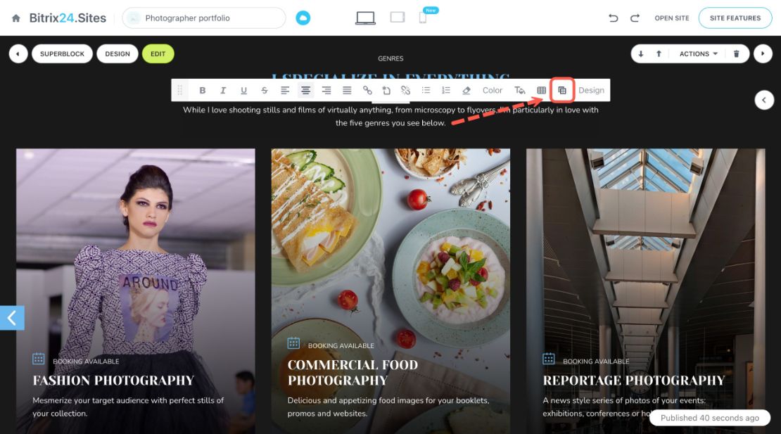 Bitrix24 Sites, Stores болон мэдлэгийн сан дахь хүснэгтүүд
