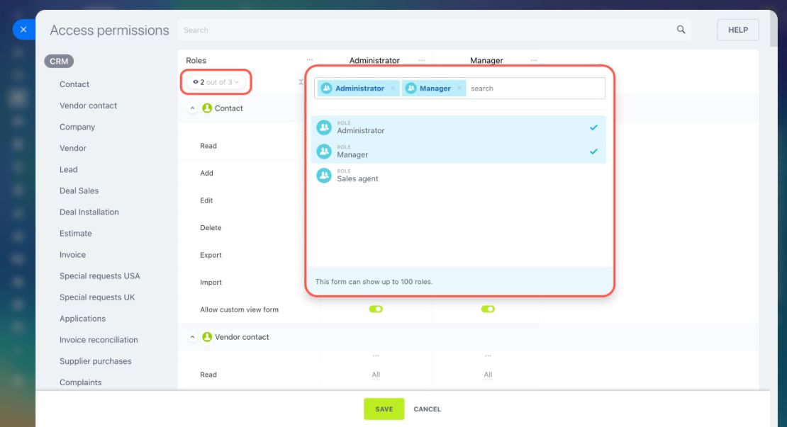CRM дахь Role-based Access Permissions