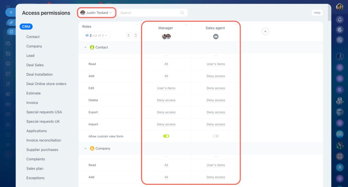 CRM дахь Role-based Access Permissions