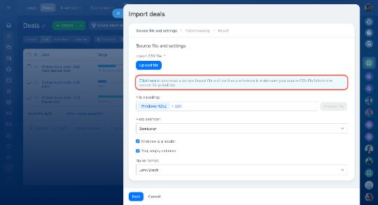 CRM-д дата импортлох
