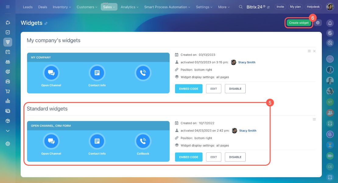 Website widget