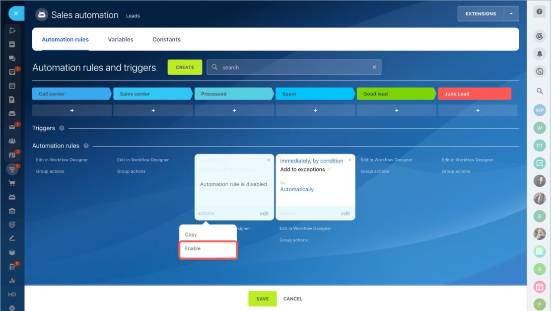 Automation rule болон Workflow идэвхгүй болгох