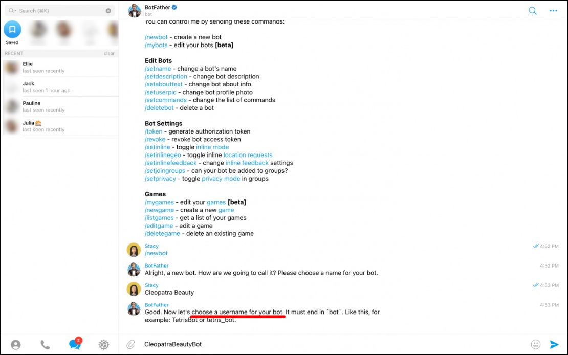 Telegram чатбот холбох