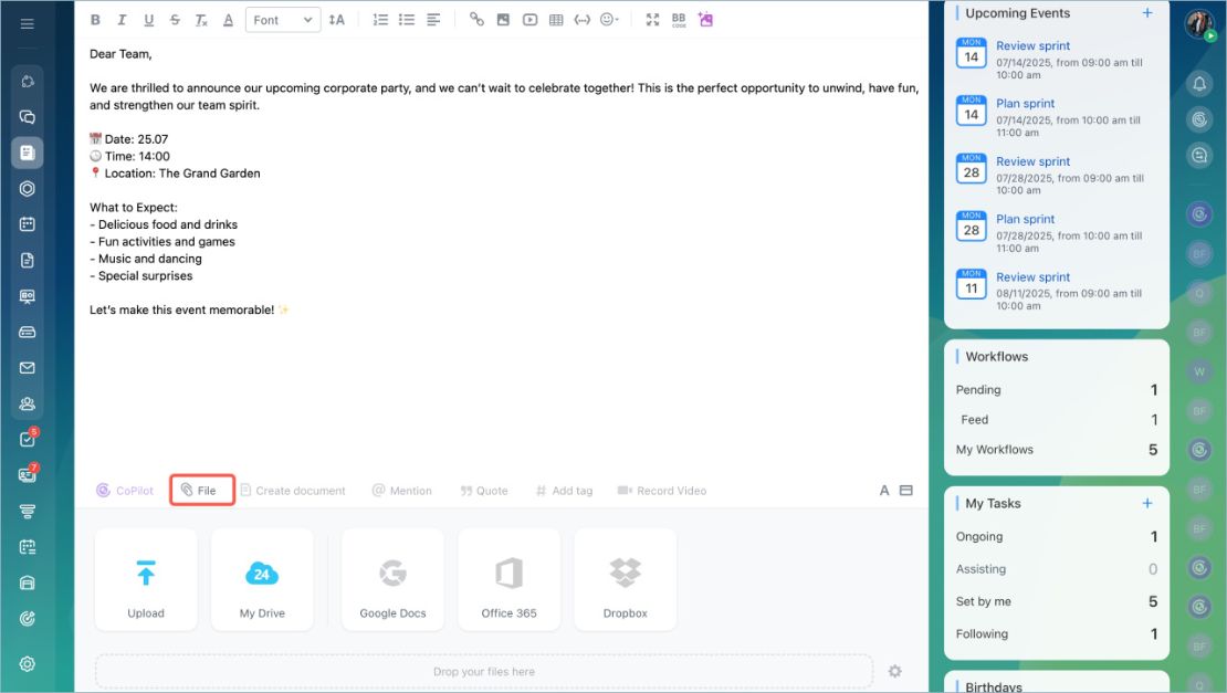 Feed хэсэгт нийтлэл нэмэх