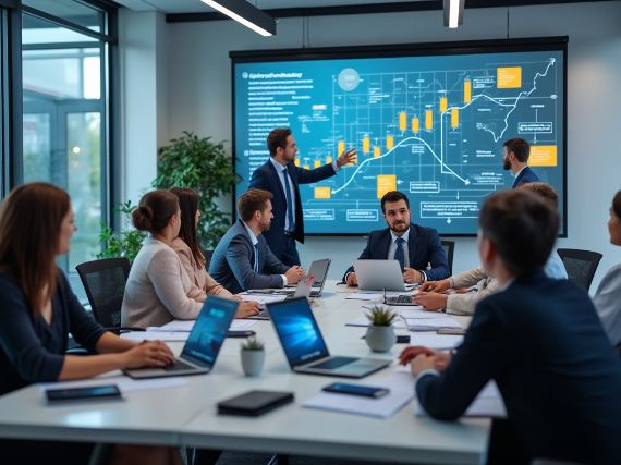 Présentation des stratégies de marketing numérique et de vente B2B pour optimiser la croissance et les performances des entreprises.