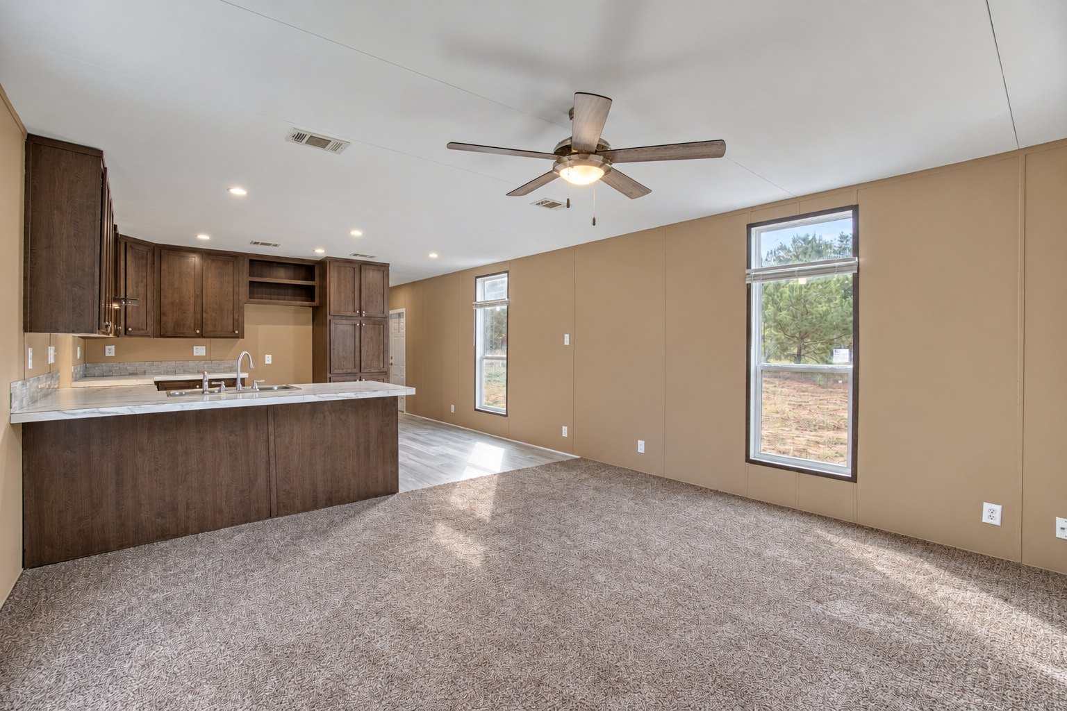 Open Living Area and Kitchen - 332707 E Caprock Dr, Wellston OK