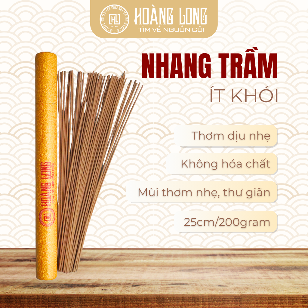 Nhang Trầm Hoàng Long Không Tăm - Hộp Vàng